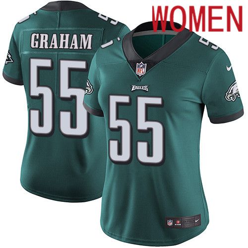 Women Philadelphia Eagles 55 Brandon Graham Nike Midnight Green Vapor Limited NFL Jersey